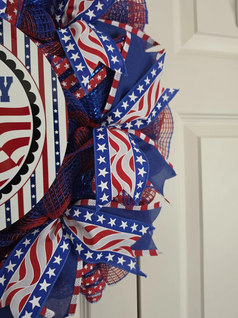 Proud Military Family Patriotic Red, White & Blue Wreath